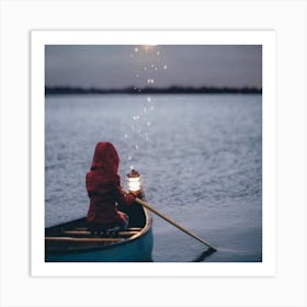 Girl In A Canoe Art Print