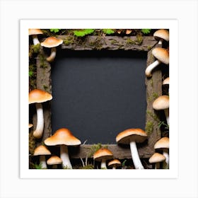 Mushroom Frame With Moss Art Print