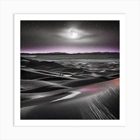 Sand Dunes At Night Art Print