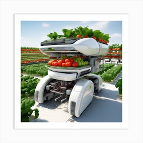 Robot In A Farm Art Print