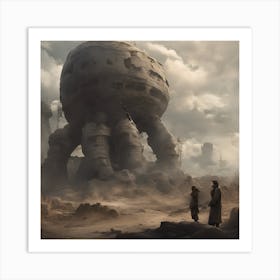 Spaceship In The Desert Art Print