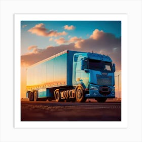 Sunset With Truck (7) Art Print