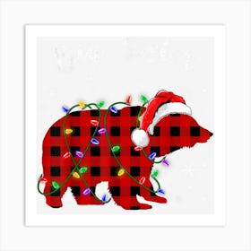 Red Plaid Big Sister Bear Matching Family Christmas Pajama Art Print