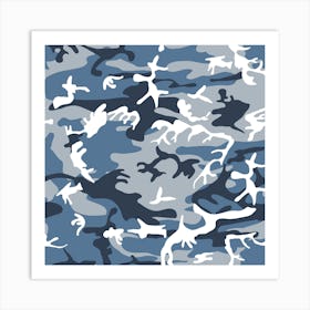 Winter Camouflage, Snow Camouflage, Blue Camouflage, Urban Camouflage, Military, Army Art Print