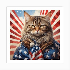 American Cat Art Print