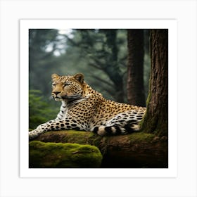 Leopard In The Forest 1 Art Print