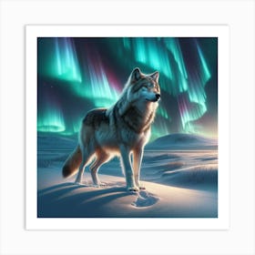 Aurora Wolf Art Print