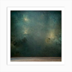 Dark Room With Green Wall Art Print