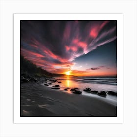 Sunset On The Beach 7 Art Print