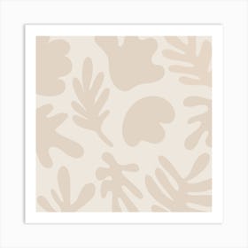 Beige Abstract Organic Shapes Art Print