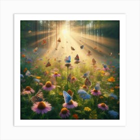 Butterfly In The Forest Art Print