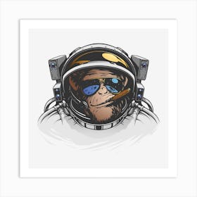 Monkey In Space Art Print