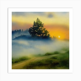 Mist At Day's End Art Print