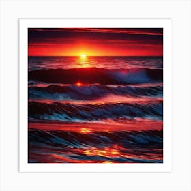 Sunset Painting, Ocean Painting, Ocean Painting, Ocean Painting Art Print