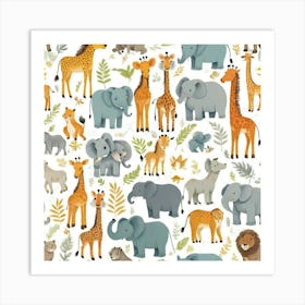 Default Safari Animals Nursery Animal Art 3 Art Print