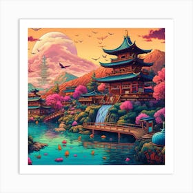 Japanese style Landscape Art Print