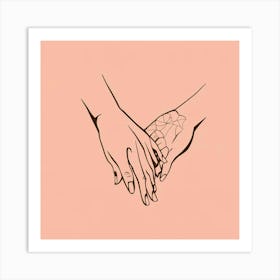 Two Hands Holding Hands 3 Art Print