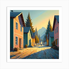 Village In The Mountains 6 Art Print