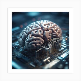 Brain On A Computer Chip 5 Art Print