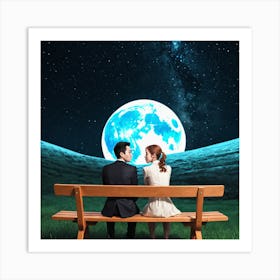 Moon And The Stars 4 Art Print