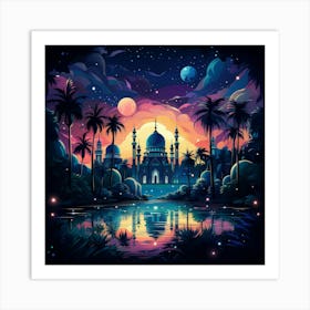 Islamic City At Night 9 Art Print