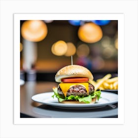 Burger And Fries 1 Art Print