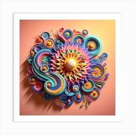 3d Paper Art 4 Art Print