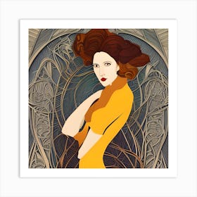 Art Nouveau Woman Art Print