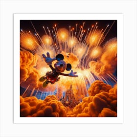 Mickey Mouse In The Sky 1 Art Print