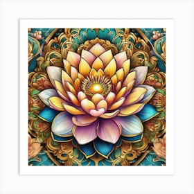 Graffiti lotus Art Print