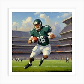 Adrenaline Rush Football Player in Gear Art Print