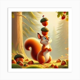 Squirrel In The Forest 1 Art Print