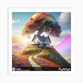 Rainbow cottage Art Print