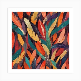 Colorful Feathers Art Print