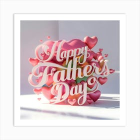 Happy Father'S Day card with bouquet Art Print