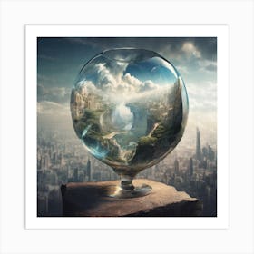 City In A Glass 1 Art Print