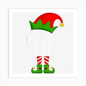 Shopaholic Elf Family Matching Group Christmas Shopping Art Print