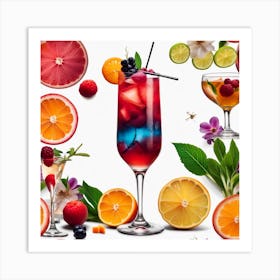 Colorful Drinks Art Print