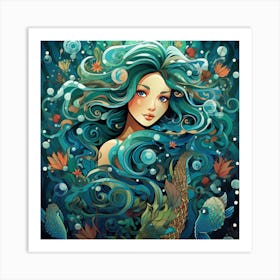 Mermaid Painting Art Print