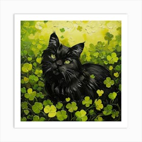 Shamrock Cat 2 Art Print