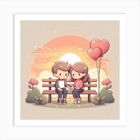 Illustration valentine's day Art Print