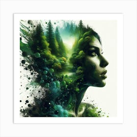 Woman In The Forest 2 Art Print