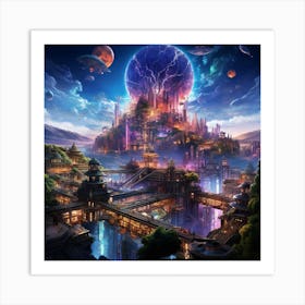 City In Space Art Print