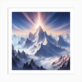 Mountain In The Clouds 4 Art Print