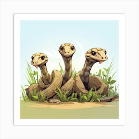 Three Snakes Art Print