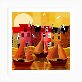 Red Sails Art Print