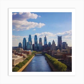 Philadelphia Skyline beautiful view Art Print