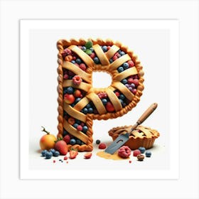 Funny Alpabet - P (Pie) Art Print