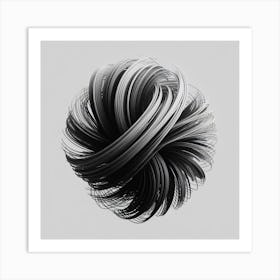 Abstract Black And White Sphere Art Print