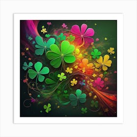 Color Explosion 1, an abstract AI art piece that bursts with vibrant hues and creates an uplifting atmosphere. Generated with AI, Art style_Shamrock fantasy,CFG Scale_3.0 Art Print